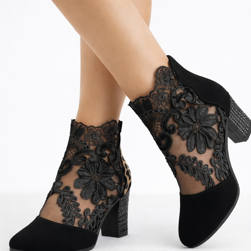Zapatos de tacón alto con elegante encaje para el verano Eva