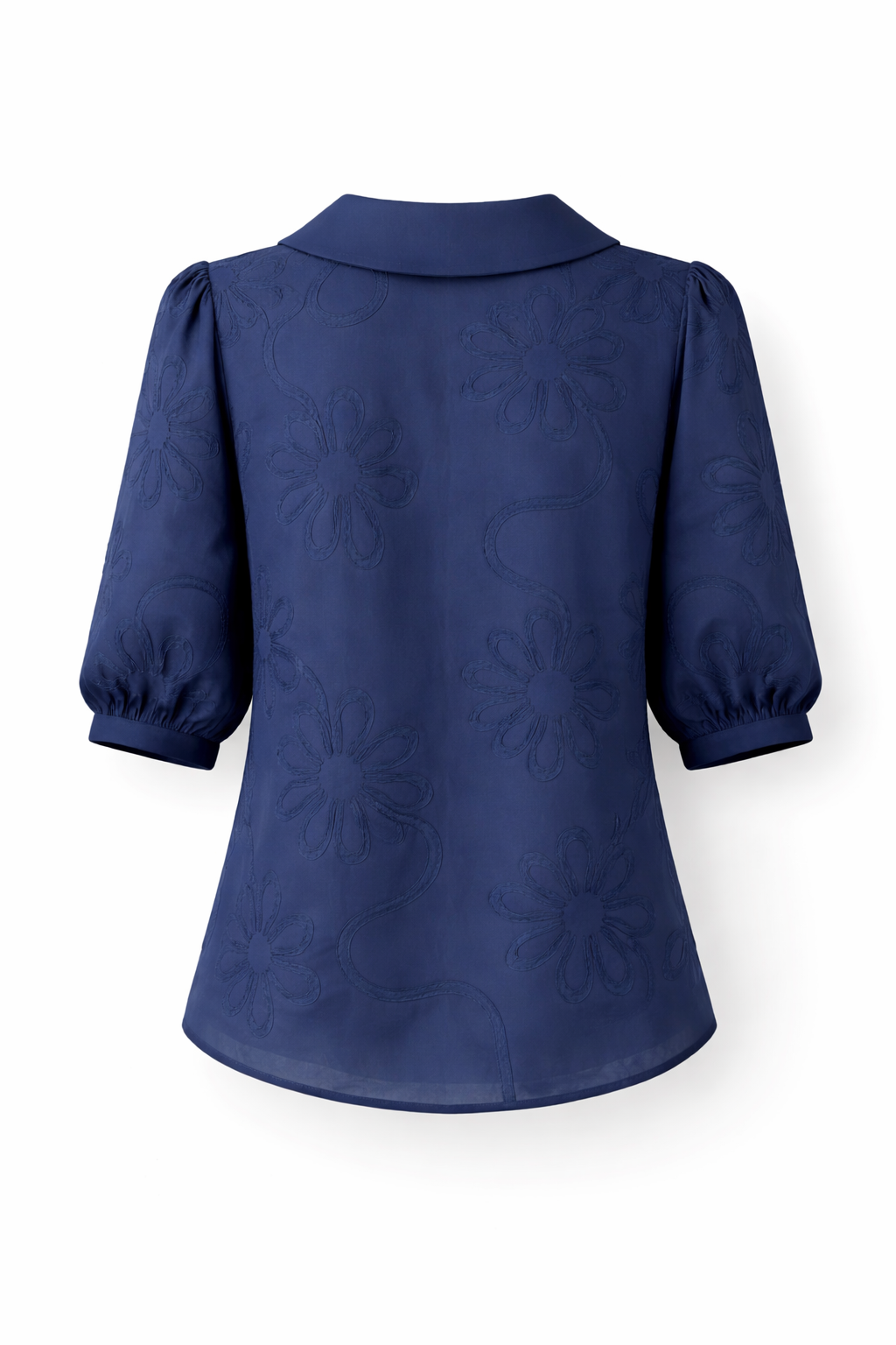 Camisa con cuello retro, con flores Camila