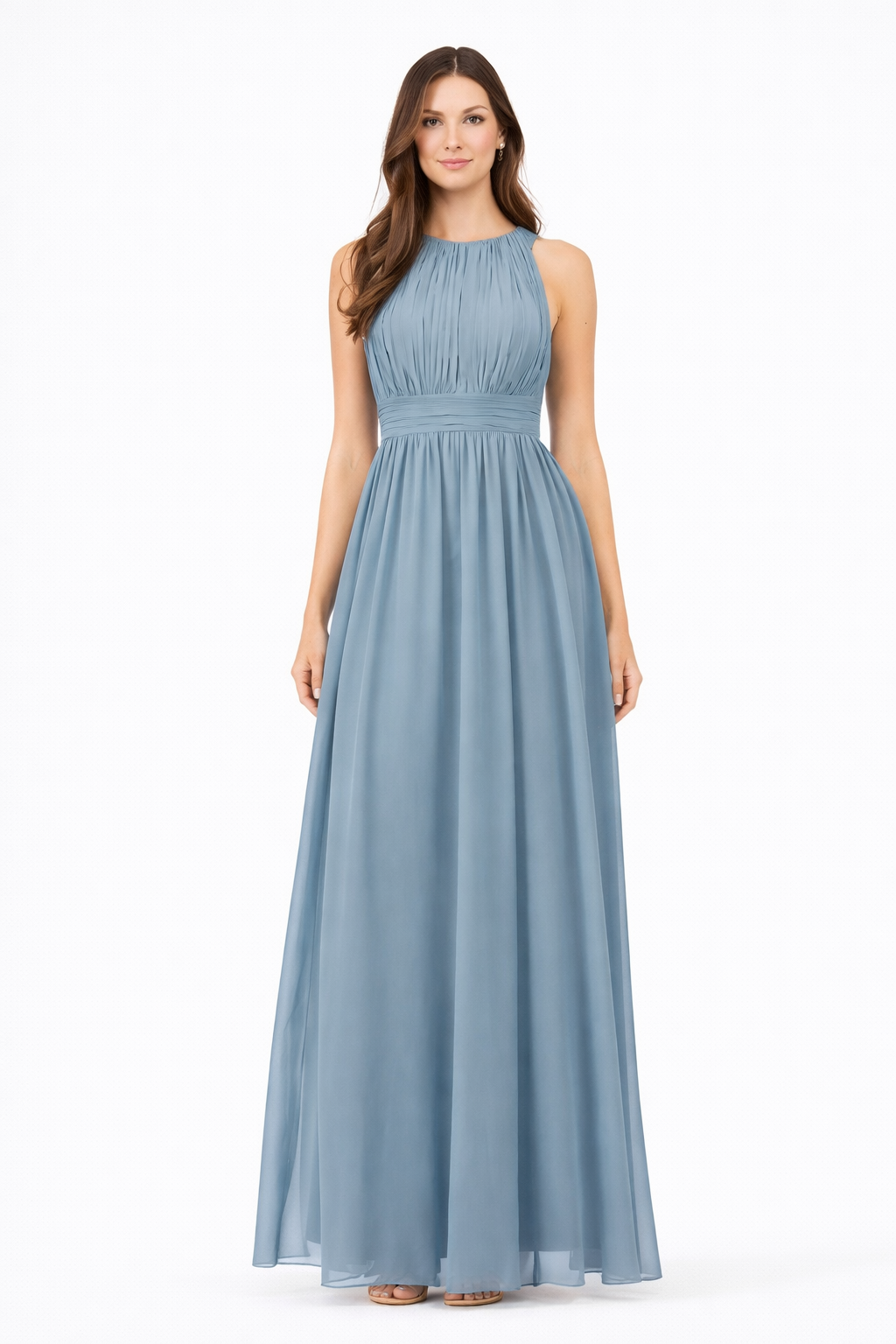 Vestido largo minimalista efecto cintura fina Alexa
