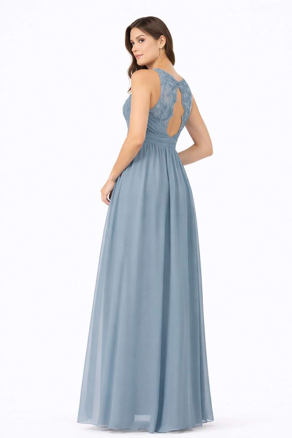 Vestido largo minimalista efecto cintura fina Alexa