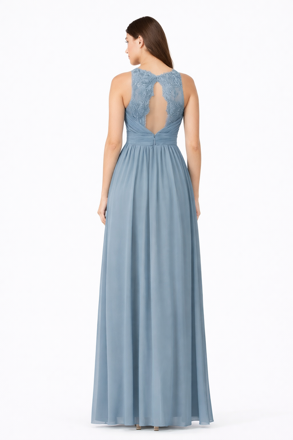 Vestido largo minimalista efecto cintura fina Alexa
